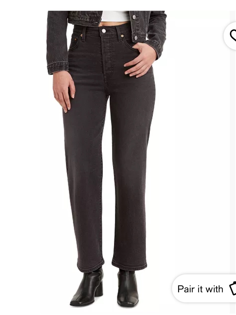 Levi’s Ribcage straight ankle button fly Jeans just a sec